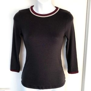 Zara 3/4 sleeve top sparkly purple & silver